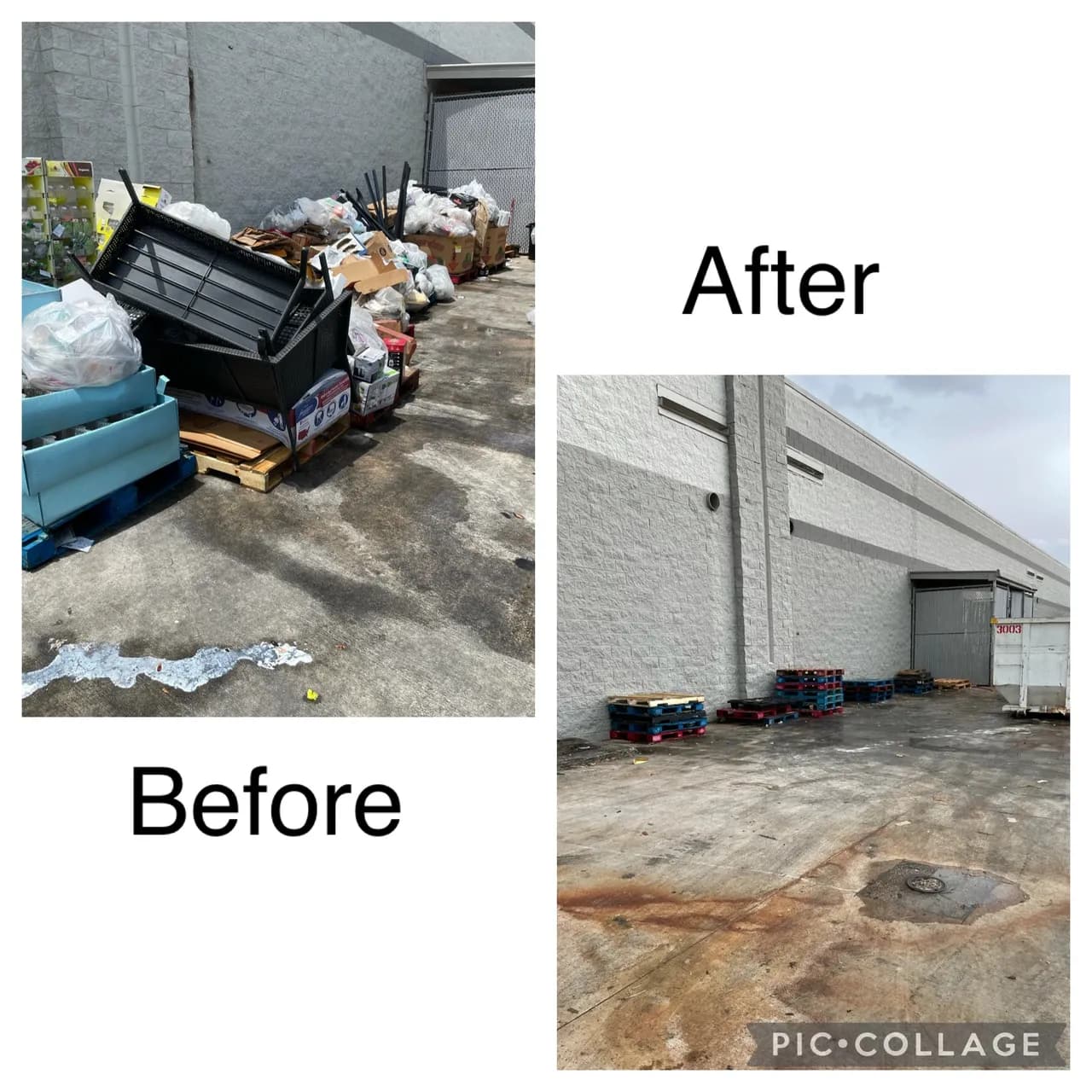 Before and after cleanup example 1